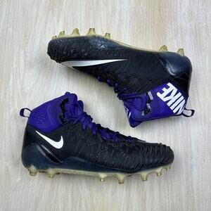 Nike Force Savage Elite 2 Black Purple White High Top Football Cleats Turf US 16